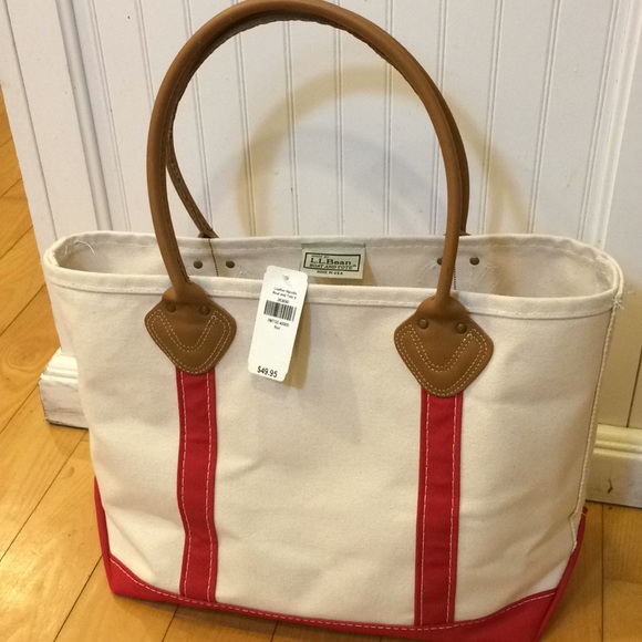 ll bean leather handle tote